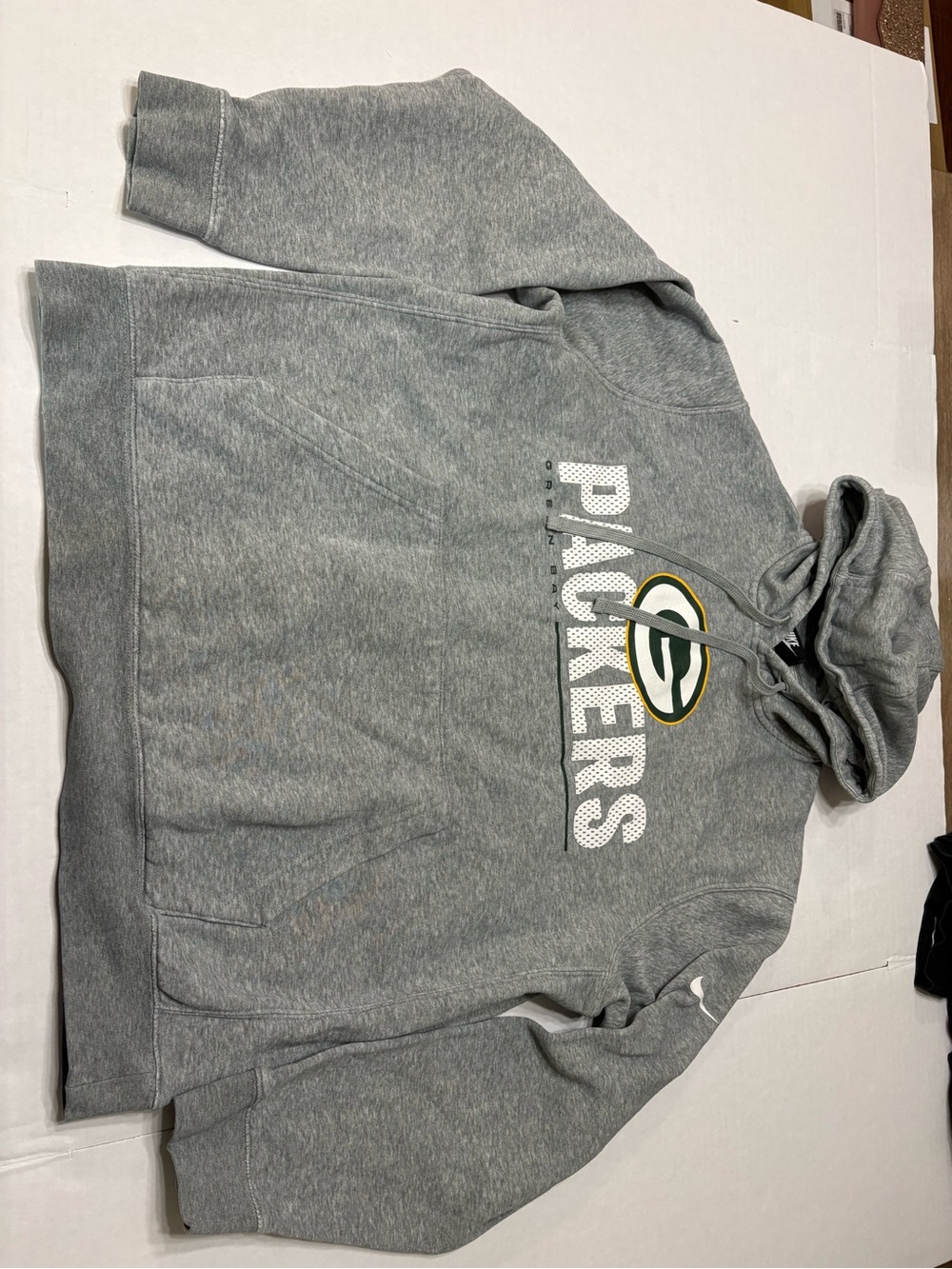 Nike Gray Green Bay Packers Pullover Hoodie
